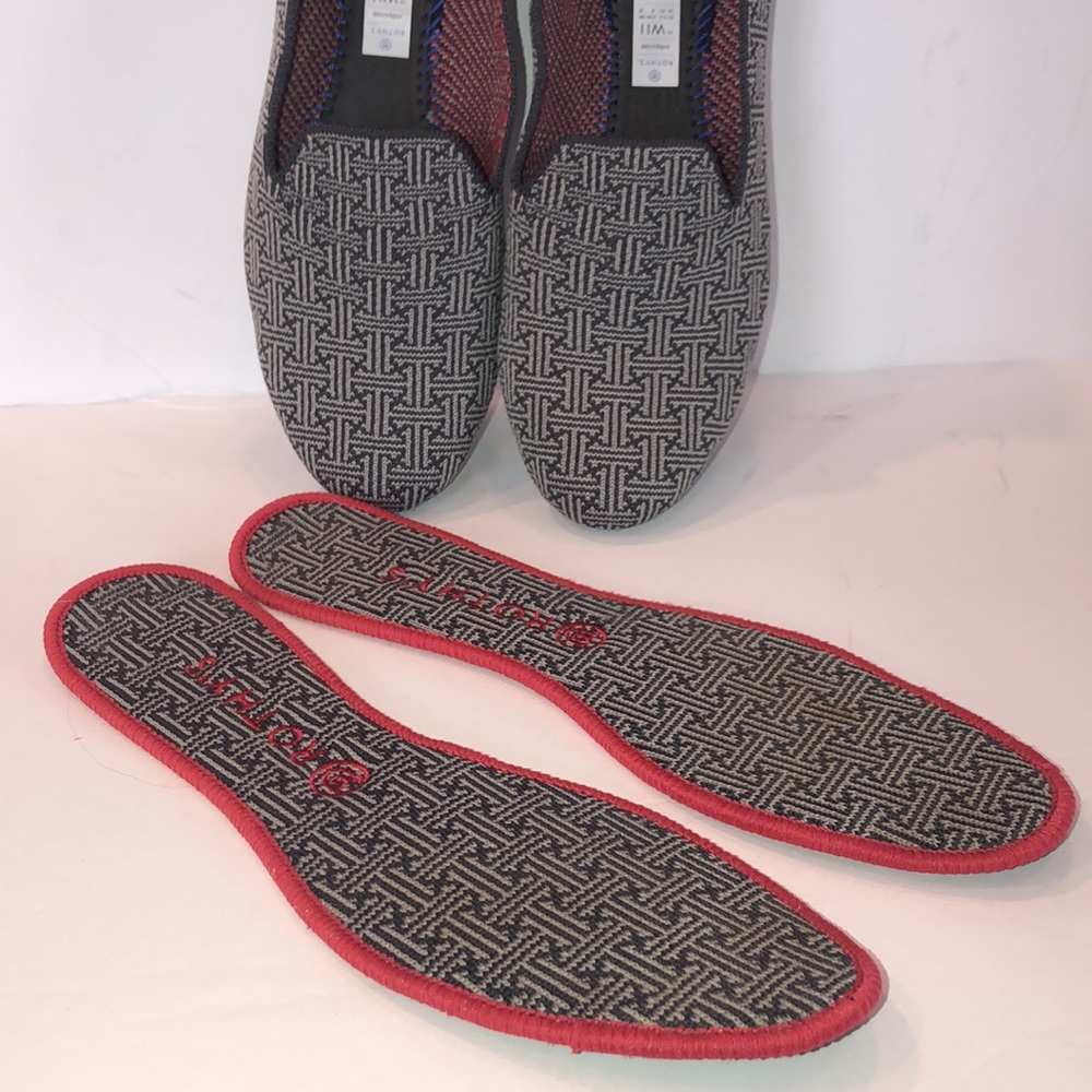 Rothy’s Charcoal Gray Retired Grid Pattern Loafer… - image 6